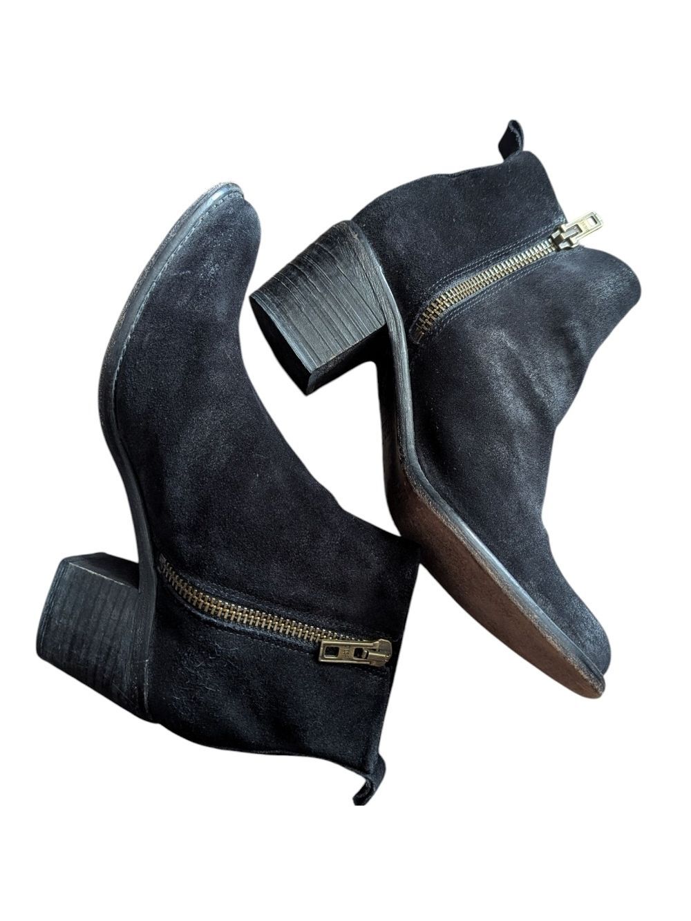Diesel Suede Leather Ankle Booties with Zipper